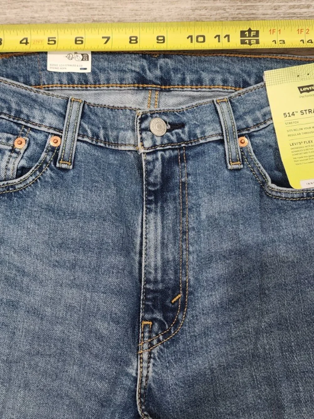Levi's 514 Straight Jeans Men's 33x32 Denim Stretch Flex Eco Performance NWT
